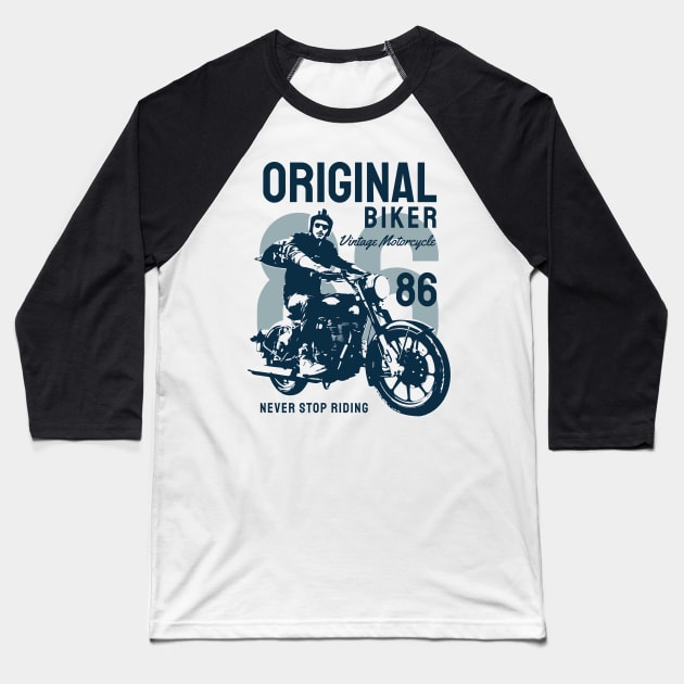 Original biker authentic vintage roller road hustle adventure Baseball T-Shirt by SpaceWiz95